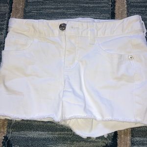 White jean shorts
